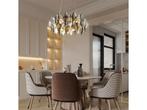 Kroonluchter Woonkamer Keuken Modern Gouden Kristal, Verzenden, Zo goed als nieuw