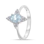 Ring - 18 karaat Witgoud - 0.92ct. tw. Aquamarijn - Diamant, Sieraden, Tassen en Uiterlijk, Ringen, Nieuw