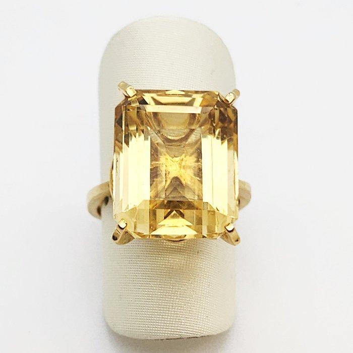 Ring - 18 karaat Geel goud - 5.50ct. tw. Citrien, Sieraden, Tassen en Uiterlijk, Ringen