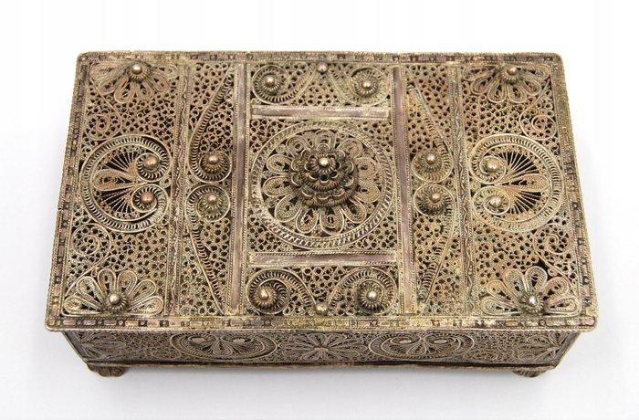 Sieradendoos - Antieke Midden-Oosterse zilveren filigree, Antiek en Kunst, Antiek | Goud en Zilver