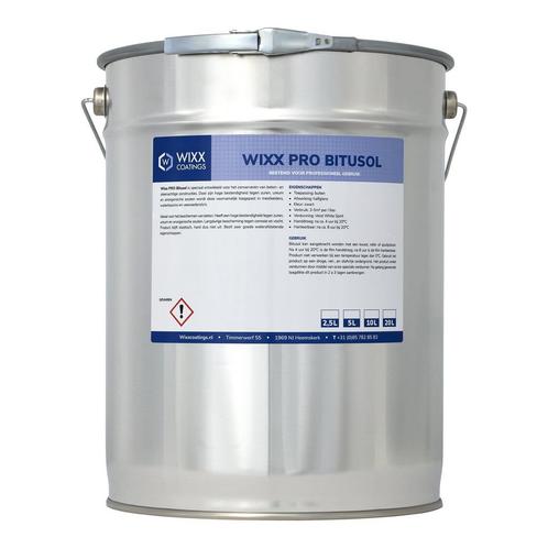 Wixx PRO Bitusol Zwart Zwart 10L, Doe-het-zelf en Verbouw, Verf, Beits en Lak, Verf, Zwart, Nieuw, 5 tot 10 liter, Verzenden