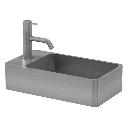Fontein Lanesto Vanity 22x40x10 cm RVS Gun Metal (excl kraan, Doe-het-zelf en Verbouw, Sanitair, Overige typen, Nieuw, Chroom