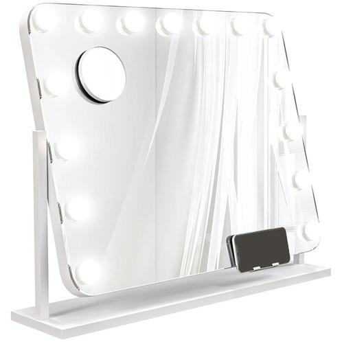 TRUUSK LED-make-upspiegel - 3 Lichtmodi - Dimbaar - Aanraakb, Huis en Inrichting, Tafels | Kaptafels, Nieuw, Verzenden
