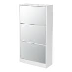 [en.casa] Schoenenkast Kragerø met spiegels 115x60x24 cm wit, Huis en Inrichting, Kasten | Schoenenkasten, Verzenden, Nieuw