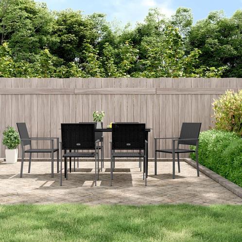 vidaXL 7-delige Tuinset poly rattan en staal, Tuin en Terras, Tuinsets en Loungesets, Tuinset, Nieuw, 6 zitplaatsen, Rotan, Verzenden