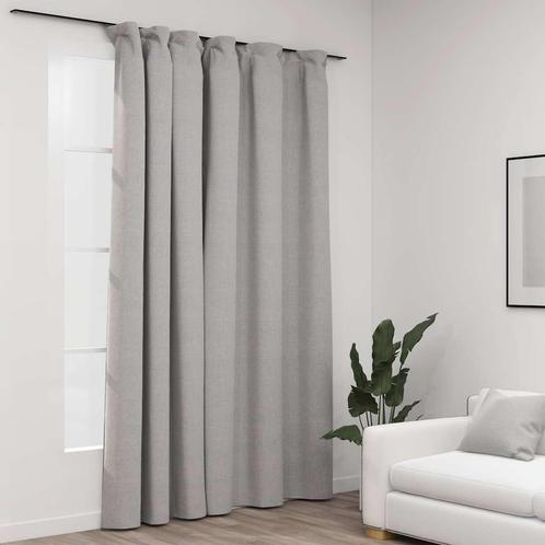 vidaXL Gordijn linnen-look verduisterend met haken 290x245, Huis en Inrichting, Stoffering | Gordijnen en Lamellen, Grijs, Nieuw