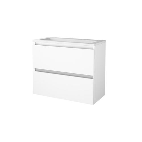 Badmeubelset BWS Salt 80x39cm Greeploos 2 Lades Met Wastafel, Doe-het-zelf en Verbouw, Sanitair, Bad, Nieuw, Chroom, Ophalen of Verzenden