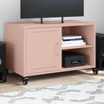 vidaXL Tv-meubel 68x39x43,5 cm staal roze, Huis en Inrichting, Verzenden, Nieuw, Metaal