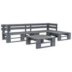 vidaXL 4-delige Loungeset pallet hout grijs, Verzenden, Nieuw, 4 zitplaatsen, Loungeset