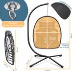 Egg Hangstoel - Binnen en buiten - Tot 150kg - Antraciet - K, Verzenden, Nieuw