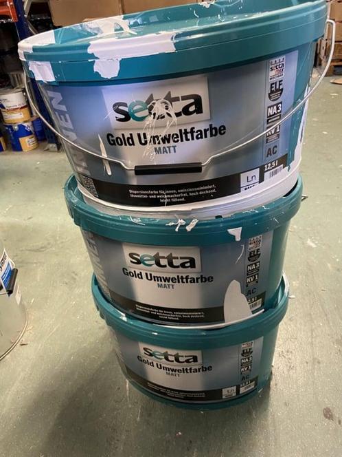 Setta Gold Umwaltfarbe Matt - Wit of lichte kleuren - 12,..., Doe-het-zelf en Verbouw, Verf, Beits en Lak, Verf, Wit, Nieuw, 10 tot 15 liter