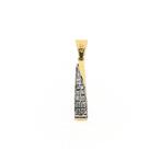 Bicolor gouden hanger met zirconia (zirconia stenen), Ophalen of Verzenden, Gebruikt, Goud, Overige merken