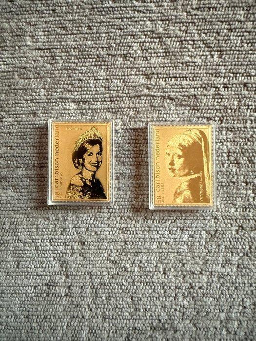 Caribisch Nederland 2021/2021 - Gouden postzegels van, Postzegels en Munten, Postzegels | Nederland