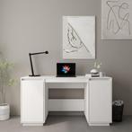 vidaXL Bureau 140x50x75 cm massief grenenhout wit, Verzenden, Nieuw