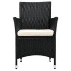 Polyrotan balkonset - Bayamo - 3-delig - Zwart/creme, Verzenden, Nieuw