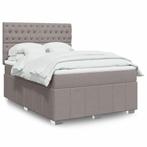 vidaXL Boxspring met matras stof taupe 140x190 cm, Verzenden, Stof, Nieuw, Tweepersoons