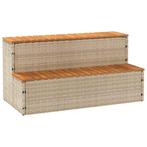 vidaXL Hottub-opstap 100x50x50,5 cm poly rattan&massief, Verzenden, Nieuw