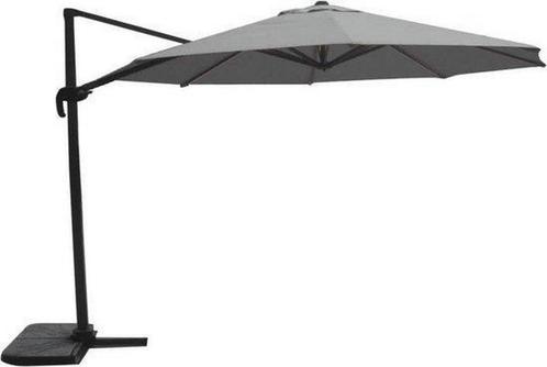 Zweefparasol VirgoFlex Grijs Ø350cm inclusief zware, Tuin en Terras, Parasols, Ophalen of Verzenden