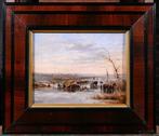Louis Schepens (1816-1884) - Netherlands, winter skating, Antiek en Kunst, Kunst | Schilderijen | Klassiek