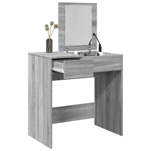 vidaXL Kaptafel met spiegel 73x46,5x120 cm grijs sonoma, Huis en Inrichting, Tafels | Kaptafels, Nieuw, Verzenden