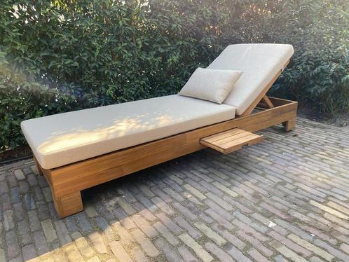 Zonkey Sunbed Loes – Luxe Houten Ligbed | NIEUW, Tuin en Terras, Ligbedden, Inklapbaar, Verstelbaar, Nieuw, Hout, Ophalen of Verzenden