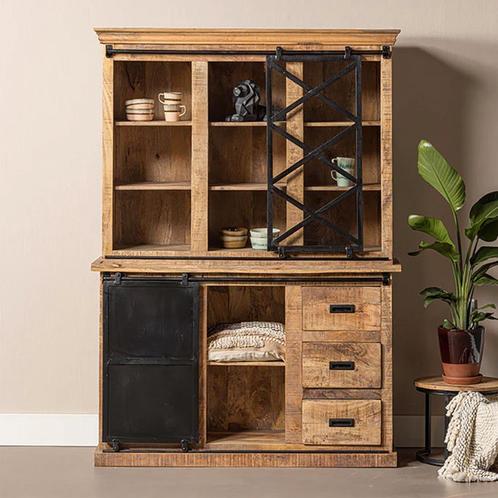 Buffetkast Mangohout Milan 140 X, Huis en Inrichting, Kasten | Buffetkasten, 25 tot 50 cm, Nieuw, Overige houtsoorten, 200 cm of meer