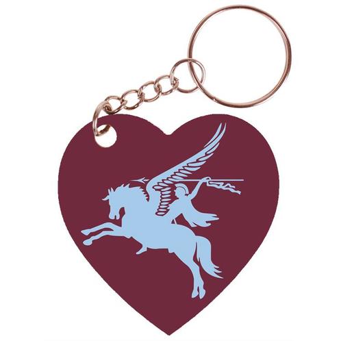 Sleutelhanger hartje 5x5cm - Logo Pegasus Airborne 1st Briti, Verzamelen, Sleutelhangers, Nieuw, Ophalen of Verzenden