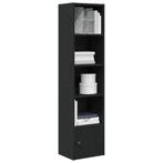vidaXL Boekenkast 31x24x127 cm bewerkt hout zwart, Huis en Inrichting, Kasten | Boekenkasten, Verzenden, Nieuw, Overige houtsoorten