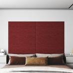 vidaXL Wandpanelen 12 st 1,62 m² 90x15 cm stof wijnrood, Doe-het-zelf en Verbouw, Platen en Panelen, Verzenden, Nieuw