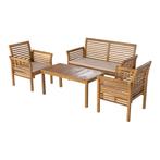Tuinset Candela 4-delig houtkleurig en beige casa.pro, Verzenden, Nieuw
