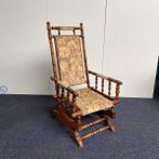 Vintage schommelstoel, beige - bruin, hout