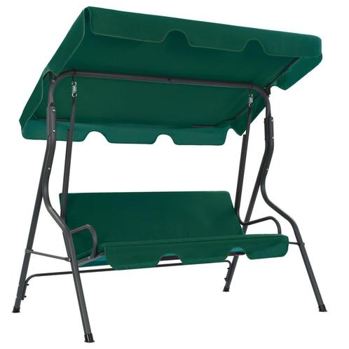 vidaXL Schommelbank 170x110x153 cm stof groen, Tuin en Terras, Tuinbanken, Nieuw, Verzenden