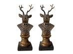 Set van twee decoratieve hert bustes - Figuur  (2) - resin