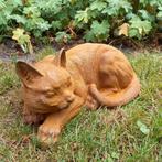 sculptuur, Tuinbeeld Liggende Kat - 26 cm - Gietijzer