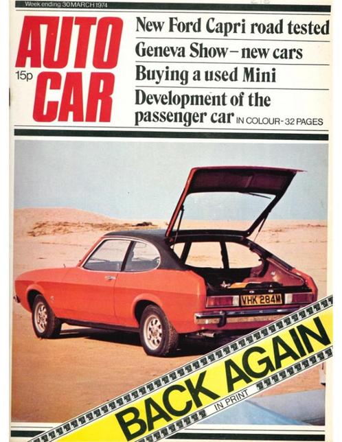 1974 AUTOCAR MAGAZINE 4041 ENGELS, Boeken, Auto's | Folders en Tijdschriften
