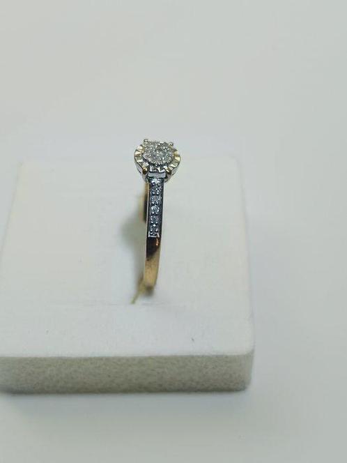 Zonder Minimumprijs - Ring - 9 kt. Geel goud Diamant, Sieraden, Tassen en Uiterlijk, Ringen