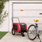 vidaXL Hondenfietstrailer oxford stof en ijzer rood en zwart, Dieren en Toebehoren, Verzenden, Nieuw