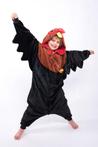 Onesie haan pak kind kip kostuum zwart 110-116 hanenpak jump