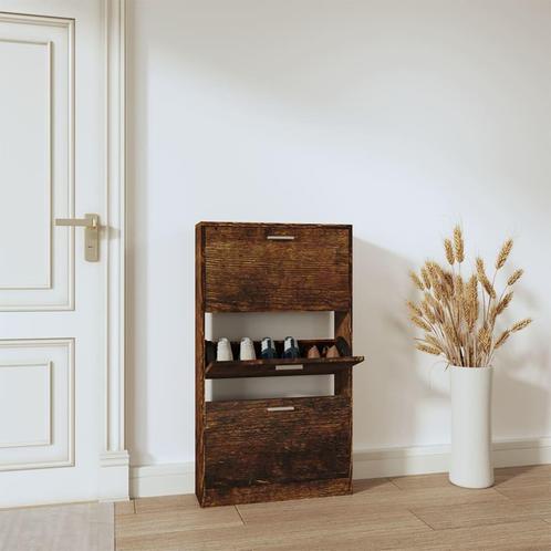 vidaXL Schoenenkast 59x17x108 cm bewerkt hout gerookt, Huis en Inrichting, Kasten | Schoenenrekken, Nieuw, Verzenden