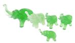 Miniatuur olifanten van persglas - set van 5, Gebruikt, Verzenden