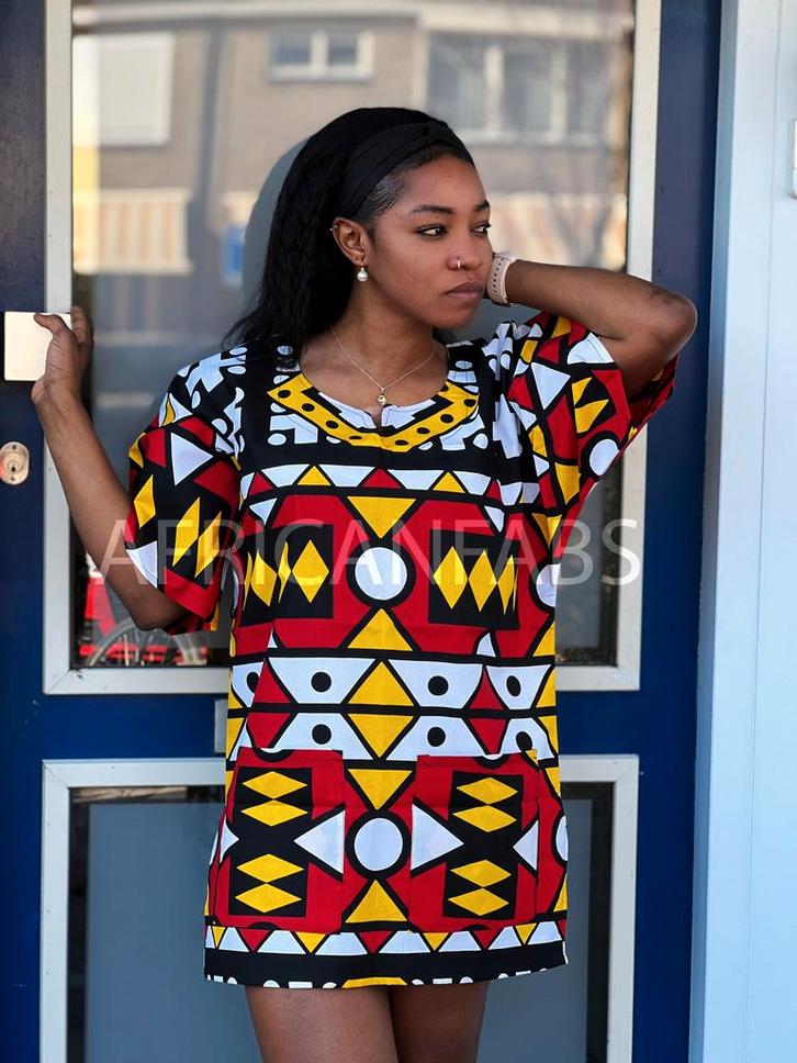 Rode Samakaka Dashiki Shirt / Dashiki Jurk - Afrikaans shirt, Kleding | Heren, Overige Herenkleding, Nieuw, Ophalen of Verzenden