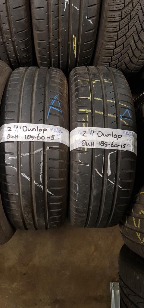 2x 185-60-15 Dunlop Zomer 5.6mm €30 Per Band 185 60 15, Auto-onderdelen, Banden en Velgen, 15 inch, Zomerbanden, 185 mm, Personenwagen