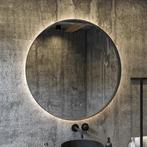 Spiegel BWS Star Rond met LED Mat Zwart (alle maten), Doe-het-zelf en Verbouw, Sanitair, Ophalen of Verzenden, Nieuw, Bad