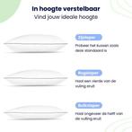 2dekans | Soulsnooze Luxe Hoofdkussen – 2 stuks – Medium, Ophalen of Verzenden, Gebruikt, Wit
