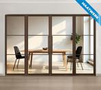 Dubbele stalen taatsdeur met glaspaneel, 3 vlaks, brons, hel, Doe-het-zelf en Verbouw, Nieuw, Metaal, Overige typen