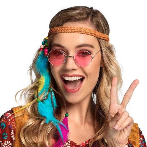 Hippiebril Roze, Hobby en Vrije tijd, Feestartikelen, Verzenden
