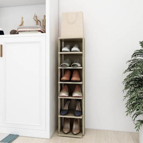 vidaXL Schoenenkast 27,5x27x102 cm bewerkt hout sonoma, Huis en Inrichting, Kasten | Schoenenrekken, Nieuw, Verzenden