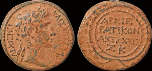 27bc-14ad Syria Seleucis and Pieria Antioch Augustus Ae27..., Postzegels en Munten, Munten | Europa | Niet-Euromunten, Verzenden