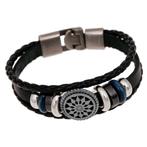 Fako Bijoux® - Armband - Leder Exclusive - Cirkel - 20cm -, Verzenden, Nieuw