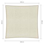 Vierkante schaduwdoek - Ivoor - Waterdoorlatend - 6,0 x 6,0, Tuin en Terras, Schaduwdoeken, Ophalen of Verzenden, Nieuw